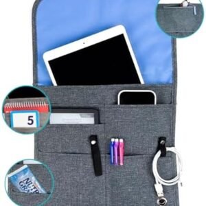 Airplane Pocket Organizer | Tray Table Cover | In Flight Seat Back Organizer Bag | Commuter Essential Travel Bag | Media Pouch For Flying | Travel Gift | Attaches To Luggage