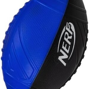 NERF Kids Foam Football - Pro Grip Youth Soft Foam Ball - Indoor + Outdoor Football for Kids - Small NERF Foam Football - 9" Inch Youth Sized Football - Blue + Black