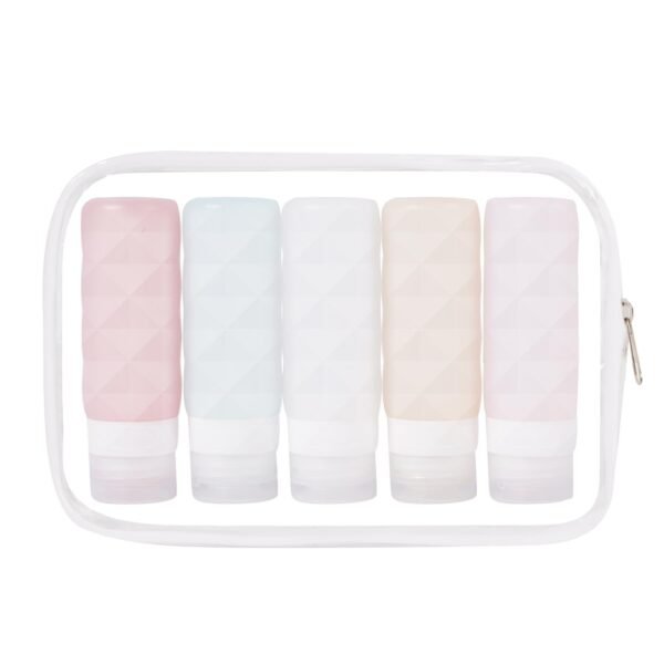 Travel Bottles for Toiletries,3oz Tsa Approved Leak Proof Travel Size Containers,Silicone Squeezable Travel Accessories with Clear Toiletry Bag(5Pack Color-A2)