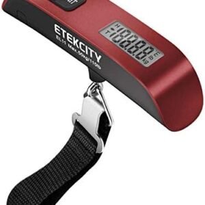 Etekcity Luggage Scale, Digital Suitcase Weight Scales for Travel Essential Accessories, Portable Hanging Fishing Scale for Travel Bag Tags, Cruise Ship Essentials, 110 Pounds, Battery Included