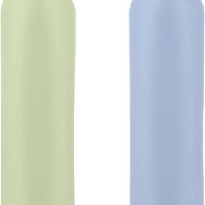 Squeeze Bottles 2 Pack Refillable Plastic Travel Containers Empty Bottles With Disc Top Flip Cap Travel Accessories for Shampoo Creams Lotion Conditioner (Green Blue, 260ML)