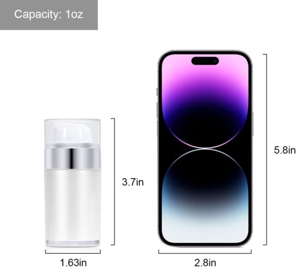 Wide Mouth Pump Bottle, Cosmetic Cream Pump Bottles Travel Size Dispenser Refillable Lotion Containers for Foundation, Shampoo (1 oz, White) - Image 2