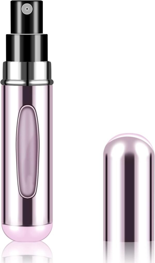 Refillable Mini Perfume Atomizer Bottle，Portable Separate Bottles，Travel and Outings Spray Boxes Dispensers 5ml/0.2oz (Bright pink)