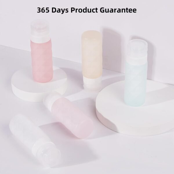 Travel Bottles for Toiletries,3oz Tsa Approved Leak Proof Travel Size Containers,Silicone Squeezable Travel Accessories with Clear Toiletry Bag(5Pack Color-A2) - Image 2