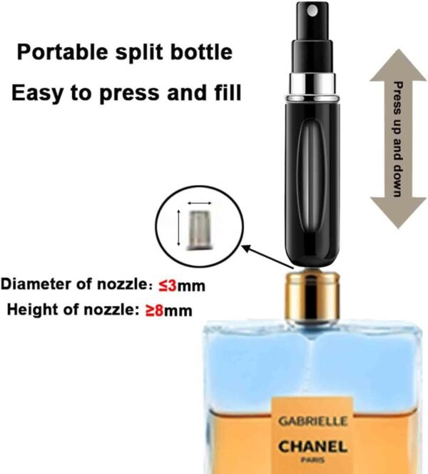 Perfume Travel Refillable Portable Bottle Travel Mini Perfume Atomizer Spray Bottle，Pocket Perfume Dispenser Pump Case for Travel 6 Pcs Pack of 5ml - Image 4