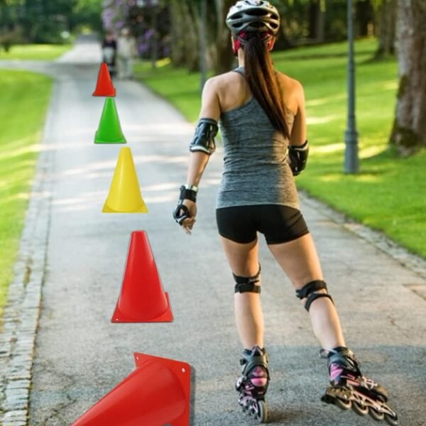 7 Inch Plastic Traffic Cones Sport Training Agility Marker Cone for Soccer, Skating, Football, Basketball, Indoor and Outdoor Games - Image 5
