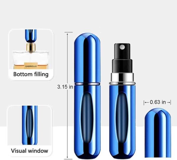 Perfume Travel Refillable Portable Bottle Travel Mini Perfume Atomizer Spray Bottle，Pocket Perfume Dispenser Pump Case for Travel 6 Pcs Pack of 5ml - Image 2