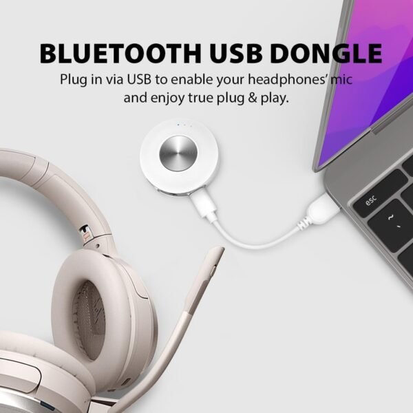 Avantree SoundJet R2 - Bluetooth 5.3 Adapter for Airplane & PC, Support Airpods Pro 2 & Bluetooth Headphones, aptX Adaptive & Low Latency, Wireless Audio Transmitter for Flight - Image 3