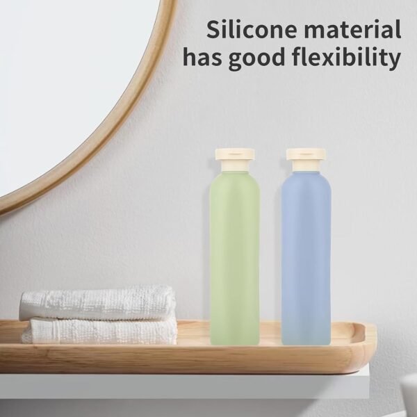 Squeeze Bottles 2 Pack Refillable Plastic Travel Containers Empty Bottles With Disc Top Flip Cap Travel Accessories for Shampoo Creams Lotion Conditioner (Green Blue, 260ML) - Image 6