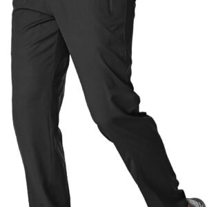 BASUDAM Men's Athletic Pants Thin Lightweight Quick Dry Zipper Pockets Outdoor Sports Pants for Running Jogging Hiking