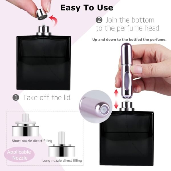 Refillable Mini Perfume Atomizer Bottle，Portable Separate Bottles，Travel and Outings Spray Boxes Dispensers 5ml/0.2oz (Bright pink) - Image 6