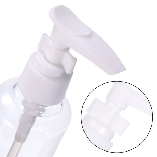 6 Pack Transparent Travel Bottles Pump Bottle Lotion Dispenser Bottle Set with Small Funnel for Flight, Airport, Holiday (White, 100 ml) - Image 3