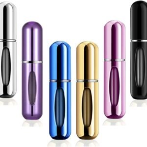 Perfume Travel Refillable Portable Bottle Travel Mini Perfume Atomizer Spray Bottle,Pocket Perfume Dispenser Pump Case for Travel 6 Pcs Pack of 5ml