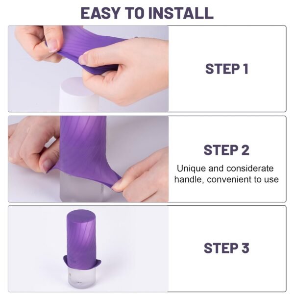 Bottle Covers for Travel, Elastic Sleeves for Leak Proofing, Travel Size Container Silicone toiletry sleeves, Leak Locks Travel Accessories for Shampoo Conditioner Wash Body Bottles (8pack) - Image 6