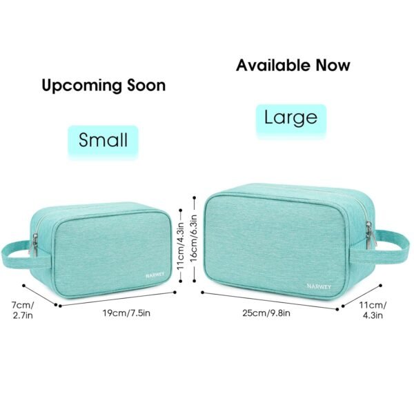 Narwey Travel Toiletry Bag for Women Traveling Dopp Kit Makeup bag Organizer for Toiletries Accessories Cosmetics (Mint Green) - Image 3
