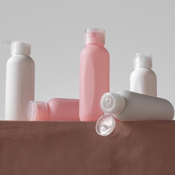 3.4 oz Travel Bottles for Toiletries, Empty Plastic Shampoo Bottle (5PCS) Small Size Container Tsa Approved (100ml, White) - Image 4