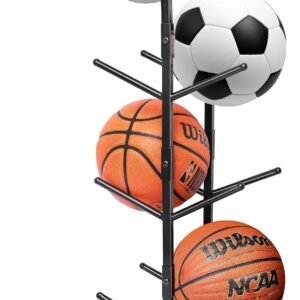 GENMOUS Double Side Metal Basketball Holder for Boys Room Decor