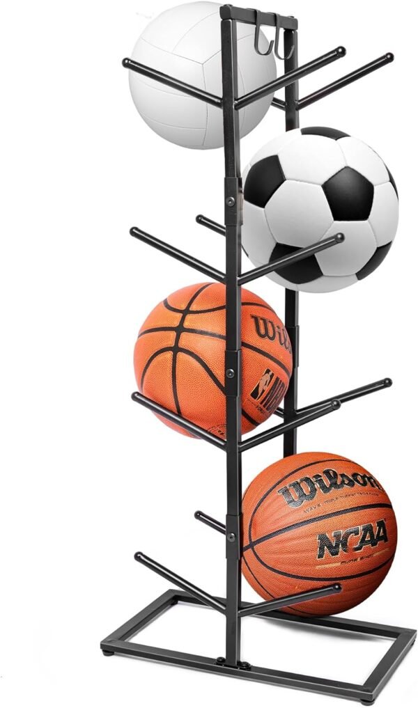 GENMOUS Double Side Metal Basketball Holder for Boys Room Decor