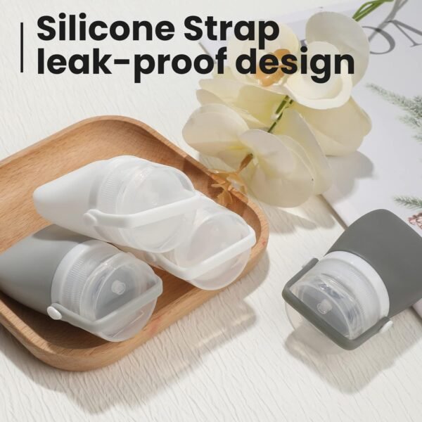 RONRONS 1oz Silicone Travel Bottles, Travel Toiletry Bottles Small TSA Approved Travel Bottles for Toiletries, Leak Proof Shampoo Conditioner Travel Essentials for Men (4 Pieces) - Image 3