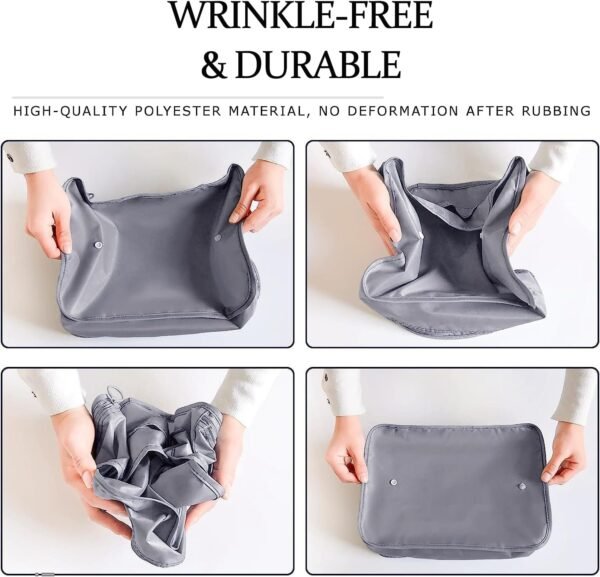 8 Set Packing Cubes for Suitcases Travel Luggage Packing Organizers,Travel Essentials Luggage Organizer for Travel Accessories Shoe Bag Tioletry Bag Laundry Bag（Grey） - Image 4