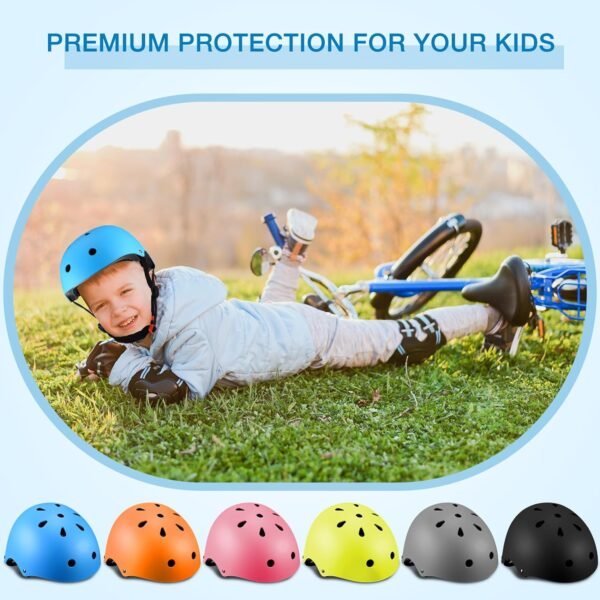 Kingdder 6 Pcs Kids Helmet Bulk Toddler Skateboard Helmet Adjustable Multicolors Safety Child Bike Helmets for Ages 3-8 Years Old Boys Girls Youth Bicycle Skate Scooter Cycling Riding Outdoor Sports - Image 6