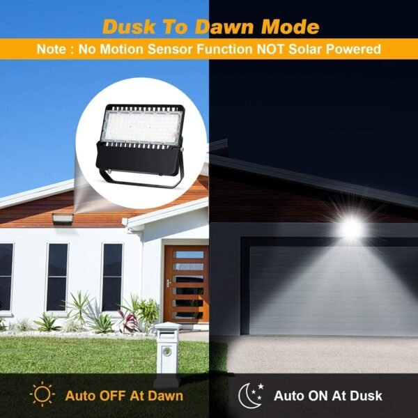 Juyace 36000lm LED Parking lot Lights Dusk to Dawn Stadium Flood Light Outdoor Commercial 5000K IP65 100-277V 240W for Sports Fields Court Arena Security Area(3 Pack) - Image 5