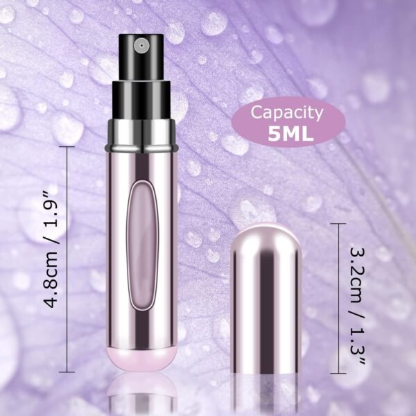 Refillable Mini Perfume Atomizer Bottle，Portable Separate Bottles，Travel and Outings Spray Boxes Dispensers 5ml/0.2oz (Bright pink) - Image 3