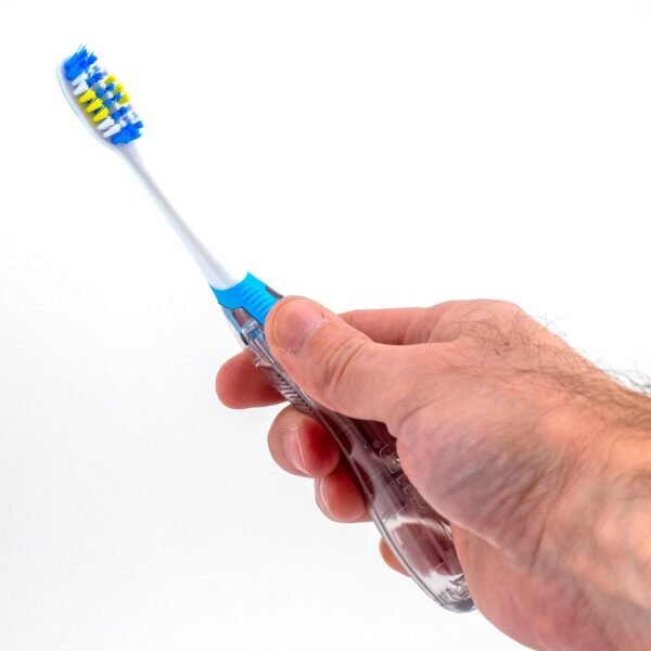 GUM Folding Travel Toothbrush, Compact Head + Tongue Cleaner, Soft Bristled Travel Toothbrushes for Adults, 2ct - Image 4