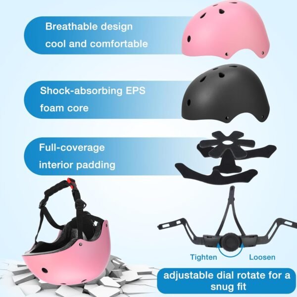 Kingdder 6 Pcs Kids Helmet Bulk Toddler Skateboard Helmet Adjustable Multicolors Safety Child Bike Helmets for Ages 3-8 Years Old Boys Girls Youth Bicycle Skate Scooter Cycling Riding Outdoor Sports - Image 4