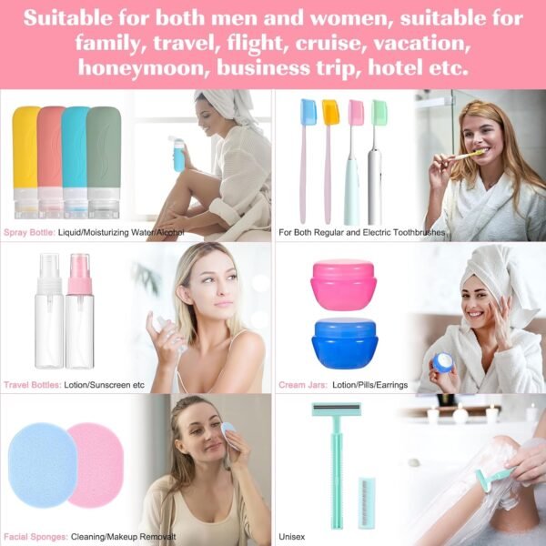 26 Pack Travel Size Toiletries Travel Bottles Tsa Approved Travel Essentials for Women Travel Size Containers Silicone Leak Proof Toiletry Bottle Travel Accessories - Image 5
