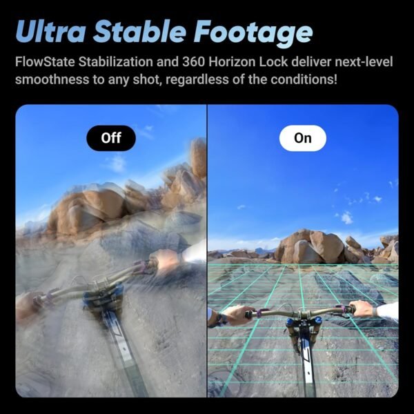Insta360 X4 - Waterproof 8K 360 Action Camera, 4K Wide-Angle Video, Invisible Selfie Stick Effect, Removable Lens Guards, 135 Min Battery Life, AI Editing, Stabilization, for Sports, Travel, Outdoor - Image 4