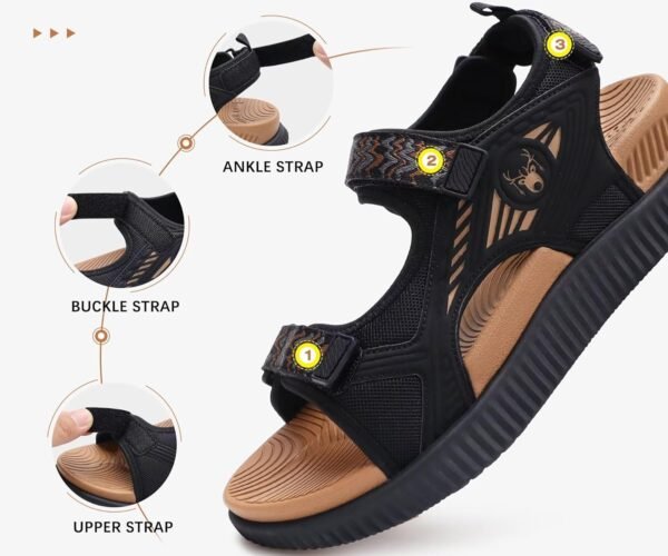 KuaiLu Womens Orthopedic Walking Sandals Recovery Sport Outdoor Hiking Water Sandles Thick Athletic Cushion Adjustable Strap Sandals with Comfortable Plantar Fasciitis Arch Support - Image 5
