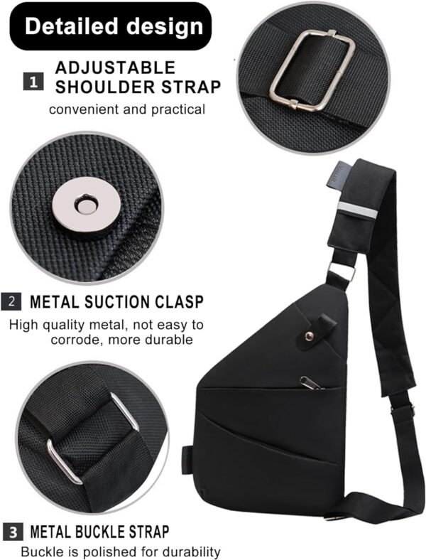 Wander Plus Anti Theft Travel Bag,Slim Sling Bag, Crossbody Purse Bags for Women Men - Image 4