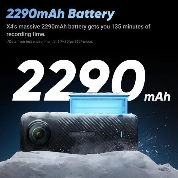 Insta360 X4 - Waterproof 8K 360 Action Camera, 4K Wide-Angle Video, Invisible Selfie Stick Effect, Removable Lens Guards, 135 Min Battery Life, AI Editing, Stabilization, for Sports, Travel, Outdoor - Image 5