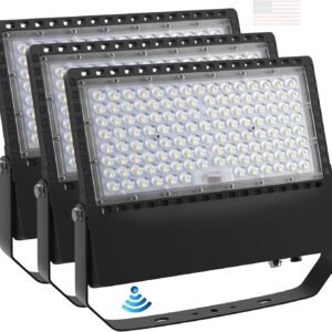 Juyace 36000lm LED Parking lot Lights Dusk to Dawn Stadium Flood Light Outdoor Commercial 5000K IP65 100-277V 240W for Sports Fields Court Arena Security Area(3 Pack)