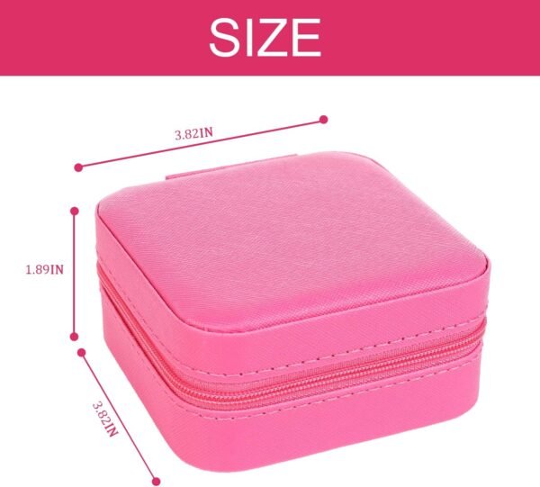 KElofoN Travel jewelry Organizer Travel jewelry case Travel Jewelry box Small Jewelry Organizer Box for Girls Women(1, Rosy) - Image 2