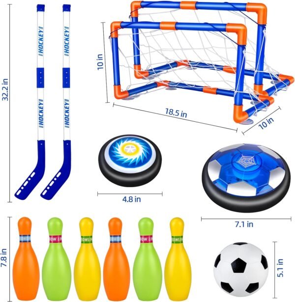 Hover Soccer Ball for Kids, 4-In-1 Air Floating Soccer Toy Set, Rechargeable Hover Soccer & Hockey Ball with LED Light, Indoor Outdoor Toys for Kids, Sport Toys for Boys Girls 3 4 5 6 7 8-12 Years Old - Image 8