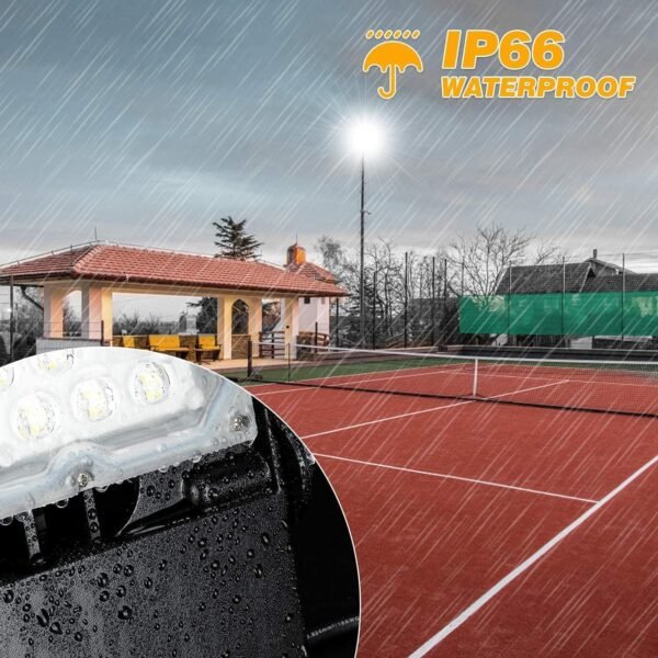 Juyace 36000lm LED Parking lot Lights Dusk to Dawn Stadium Flood Light Outdoor Commercial 5000K IP65 100-277V 240W for Sports Fields Court Arena Security Area(3 Pack) - Image 3