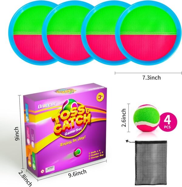 Kids Toys Toss and Catch Game Set - Beach Toys Pool Toys Outdoor Toys for Kids Ages 4-8, Classic Outdoor Games, Beach Games, Yard Games for Kids Adults Family Outside Games - Image 6