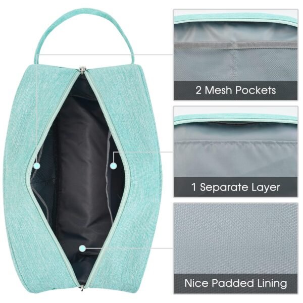 Narwey Travel Toiletry Bag for Women Traveling Dopp Kit Makeup bag Organizer for Toiletries Accessories Cosmetics (Mint Green) - Image 5