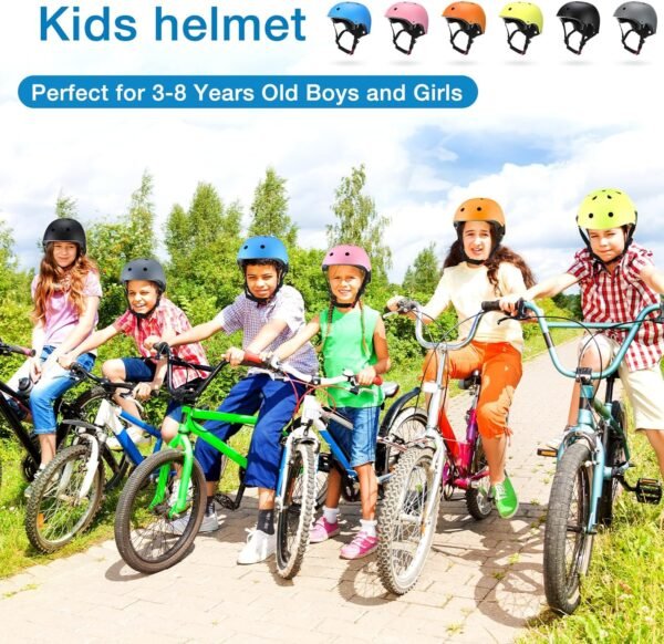 Kingdder 6 Pcs Kids Helmet Bulk Toddler Skateboard Helmet Adjustable Multicolors Safety Child Bike Helmets for Ages 3-8 Years Old Boys Girls Youth Bicycle Skate Scooter Cycling Riding Outdoor Sports - Image 5