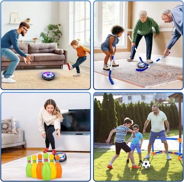 Hover Soccer Ball for Kids, 4-In-1 Air Floating Soccer Toy Set, Rechargeable Hover Soccer & Hockey Ball with LED Light, Indoor Outdoor Toys for Kids, Sport Toys for Boys Girls 3 4 5 6 7 8-12 Years Old - Image 2