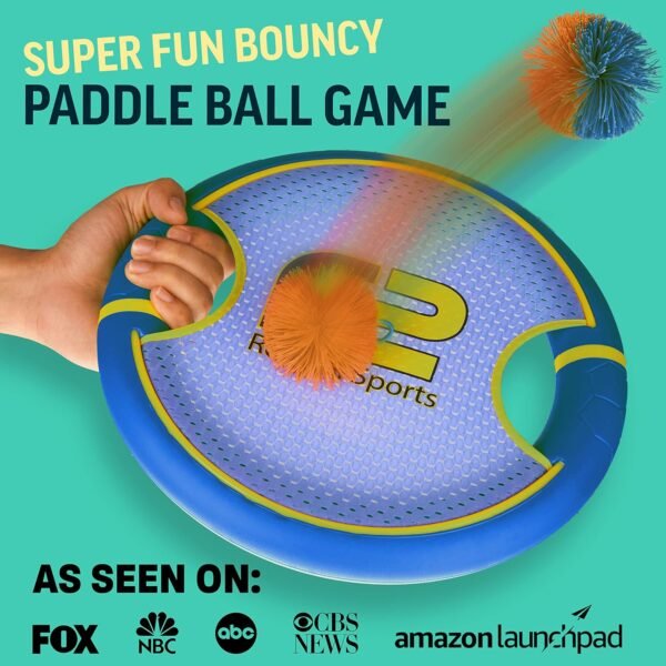 Fun Bouncy Paddle & Stringy Ball Toss & Catch Game - Easy to Use for Kids All Ages - Also Works as Frisbee - Soft Foam Design for Safe Play Indoors or Outdoors - Great Toy Gift Idea for Boys & Girls - Image 2