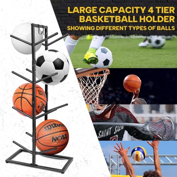 GENMOUS Double Side Metal Basketball Holder for Boys Room Decor - Image 6