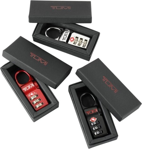 TUMI - Travel Accessories Luggage Locks - Set of 3 TSA-Approved Lock - Black/Red/Silver - Image 3