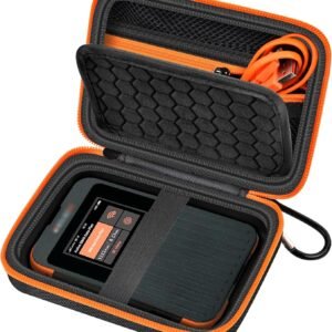 Hard Case Compatible with SIMO Solis 5G WiFi Mobile Hotspot, Travel Router for Hotel WiFi Storage Holder Bag with Mesh Pocket for Charger USB Cable and Accessories (Box Only) - Black