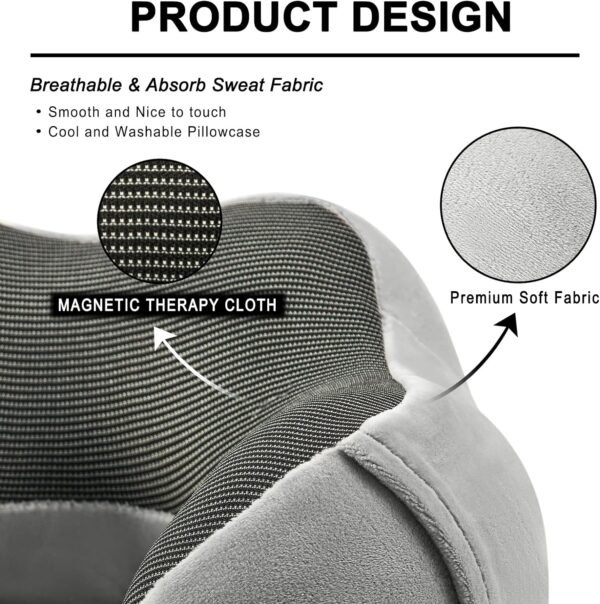 Travel Pillow for Airplane-2 Pack Memory Foam Neck Pillows, Soft & Support Travel Essentials for Travelling, Sleeping Rest, Car, Train and Home Use(Grey&Blue) - Image 3