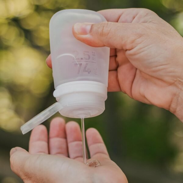 humangear GoToob+ (Large) | Refillable Silicone Travel Bottle | Locking Lid | Food-Safe Material | Clear, Large (3.4 fl.oz.; 100ml) - Image 6