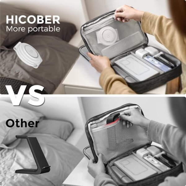Hicober 3 in 1 Wireless Charging Station for iPhone 15, Magnetic Foldable Travel Charger Station Stand 18W for iPhone 15 14 13 12 Pro/Max/Plus/Apple Watch All Series & Airpods - Image 4
