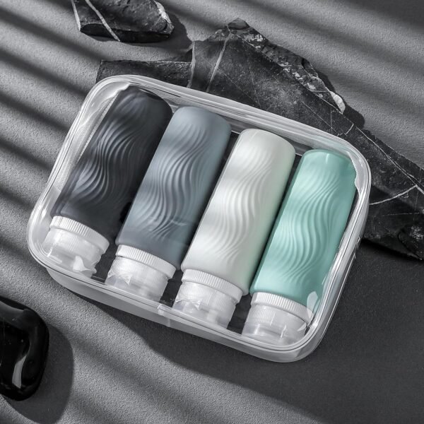 Travel Bottles for Toiletries, Tsa Approved 3oz Portable Travel Bottles, BPA Free Leak Proof Squeezable Silicone Travel Size Containers, Travel Accessories with Clear Toiletry Bag (4 Pack) - Image 6